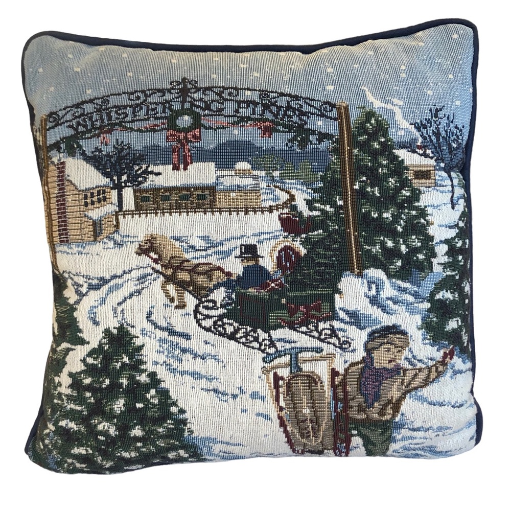 Winter Decorative Snowy Scene Pillow - Picture 2 of 7